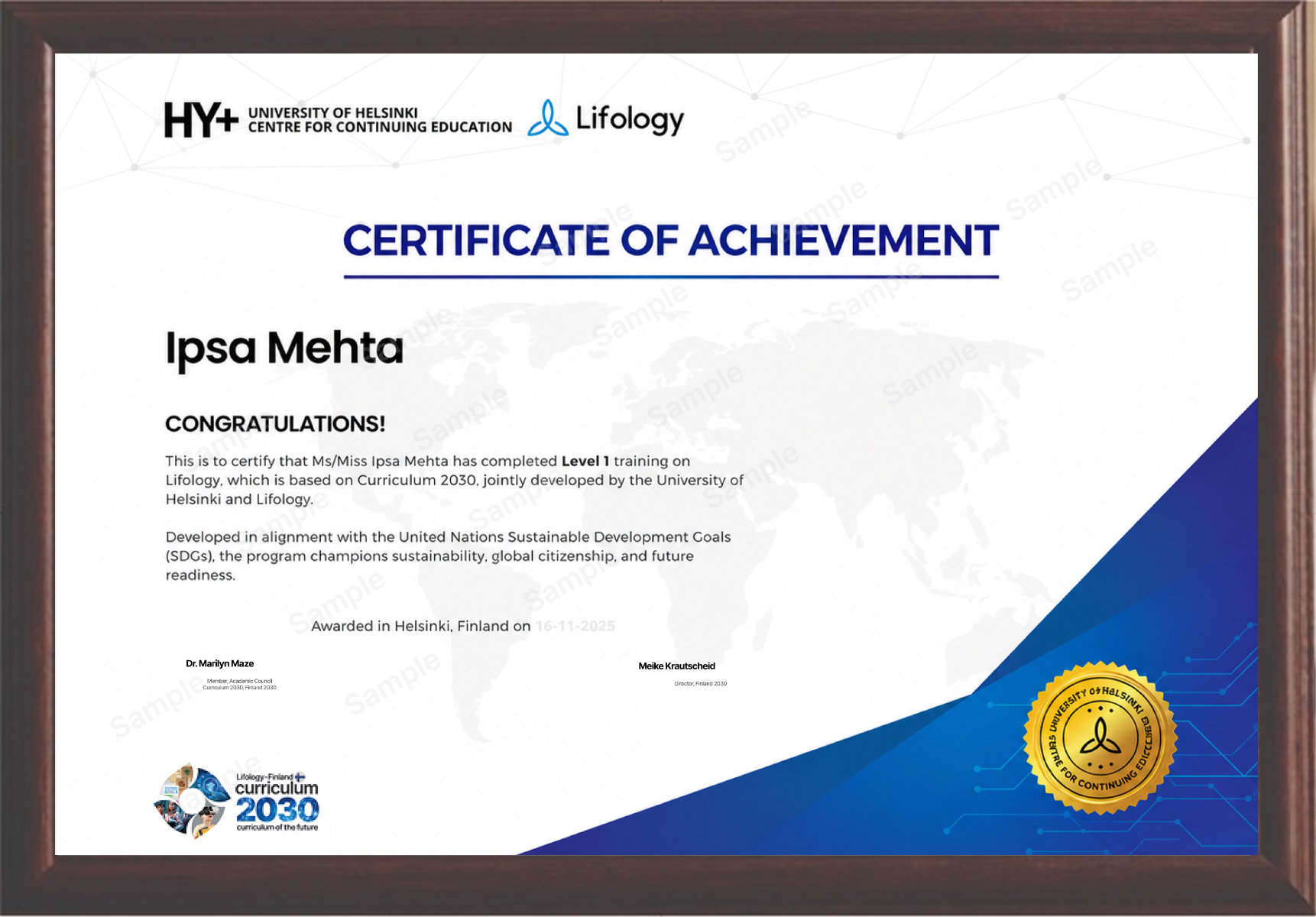 University of Helsinki HY+ certificate