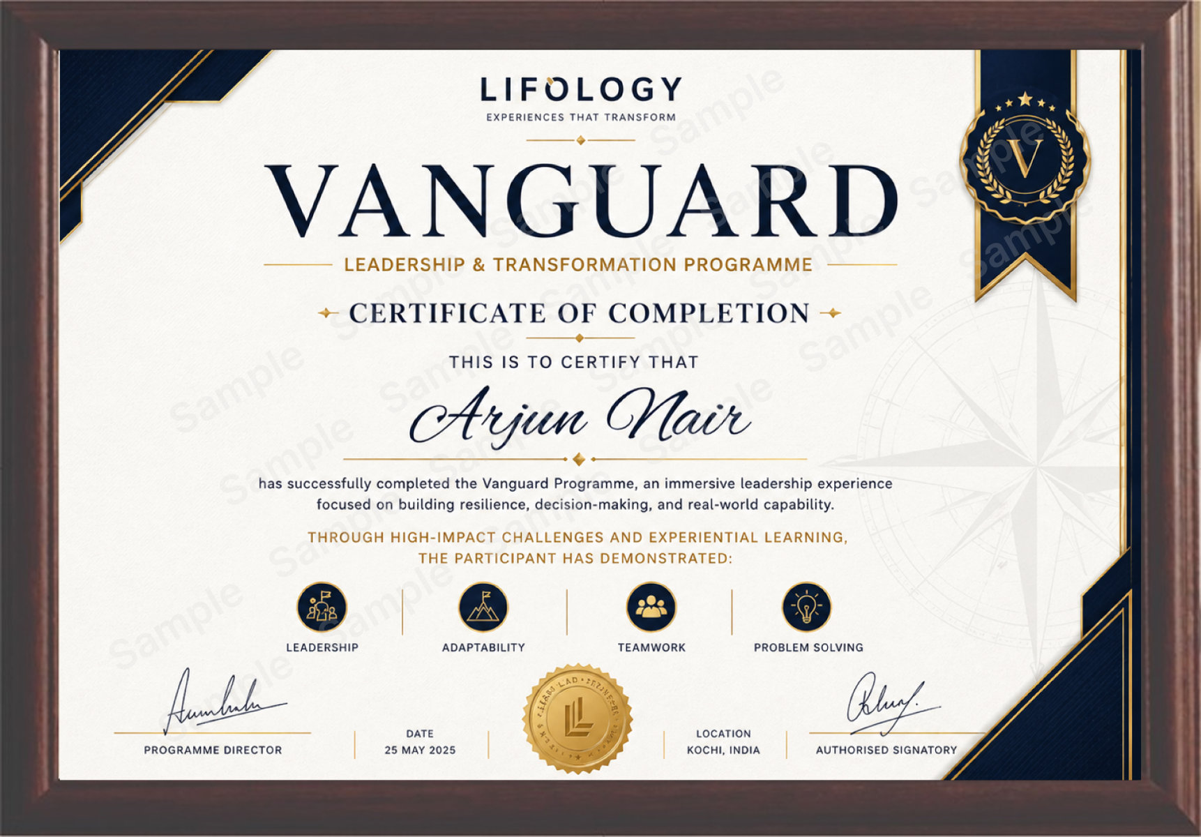 Vanguard leadership profile certificate