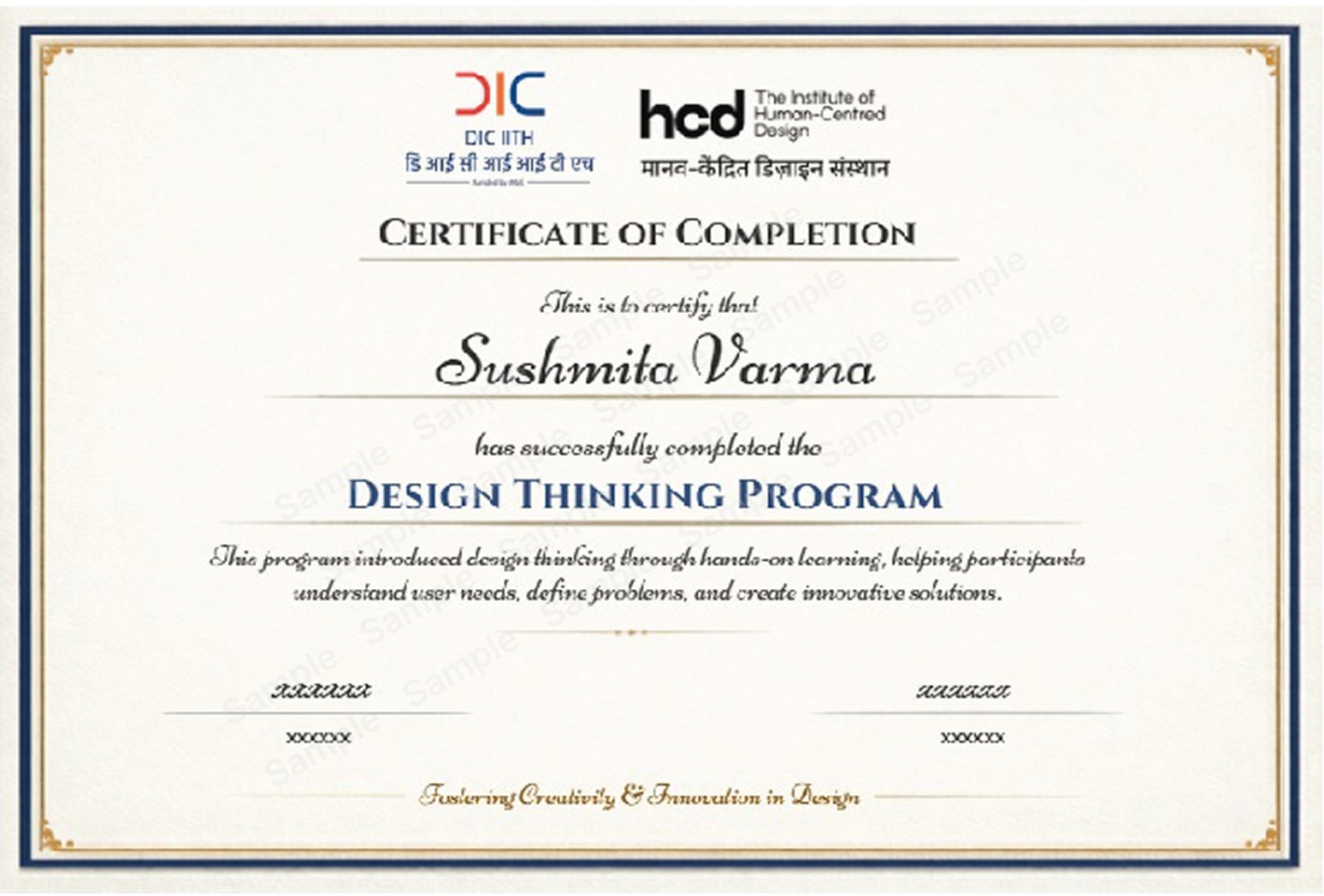 Design Thinking certificate