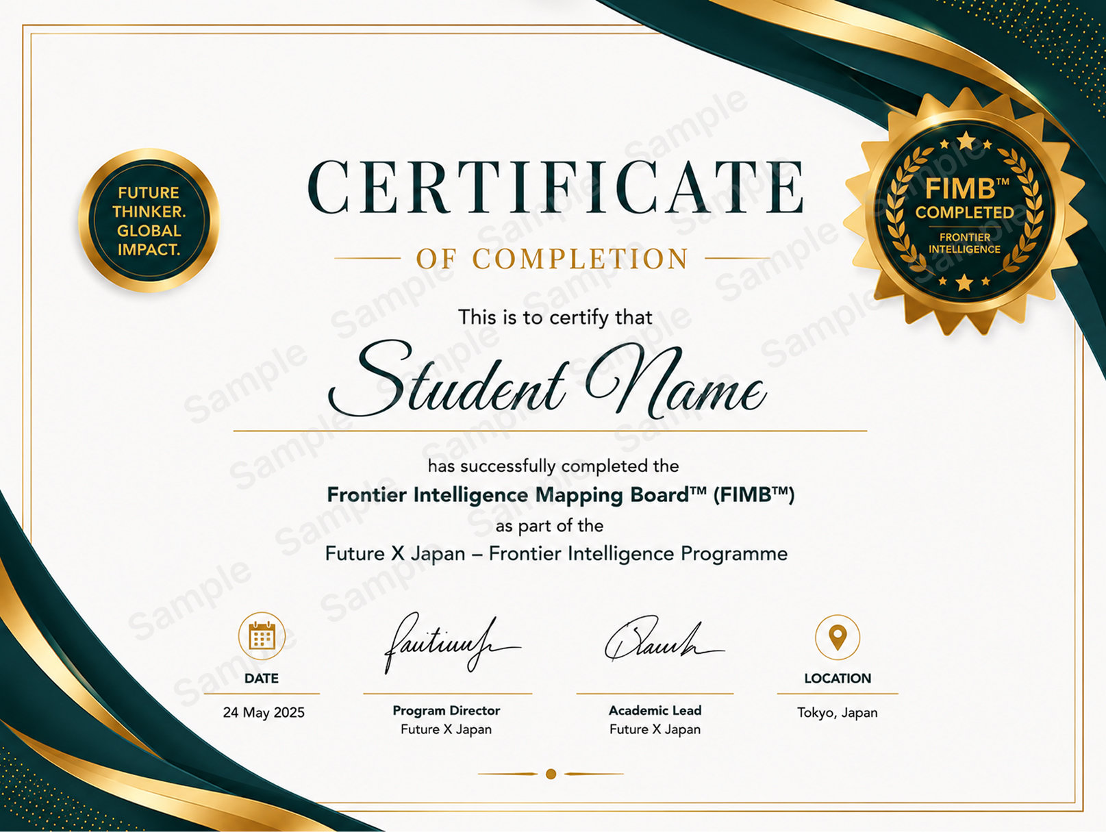 Frontier Intelligence Exhibition certificate