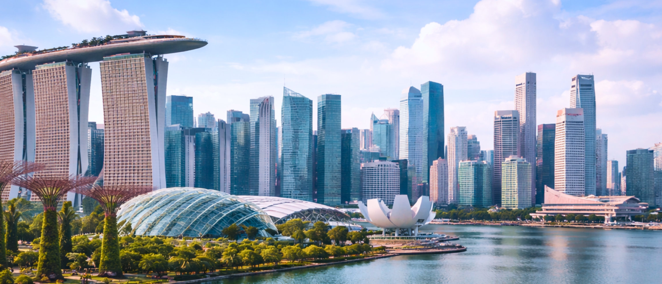 Singapore city-state skyline and waterfront