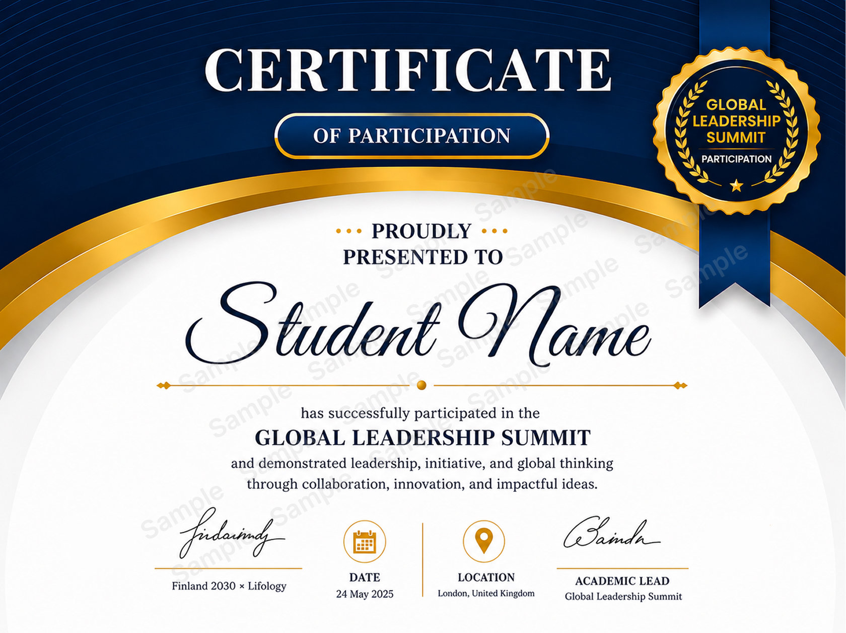 Future Leadership Summit certificate